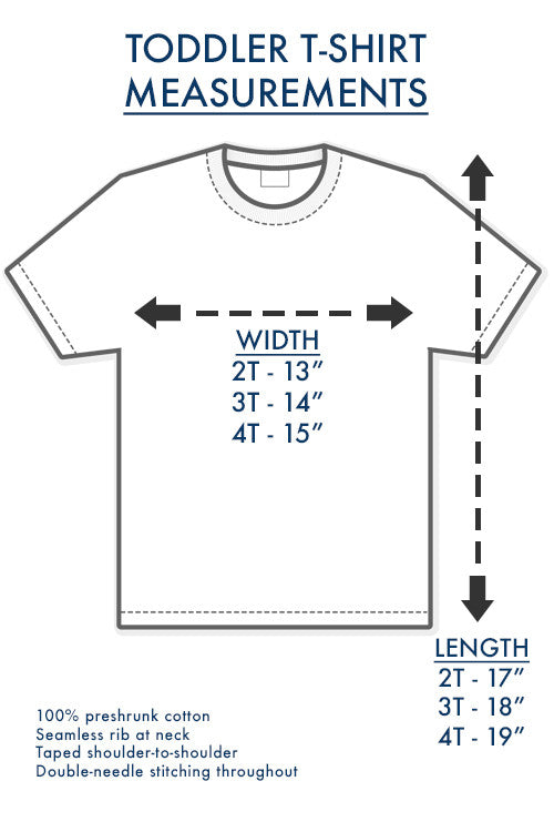 Toddler T-shirt Sizing Chart