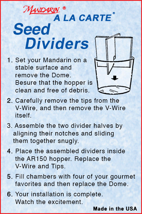 Mandarin Divider Instructions