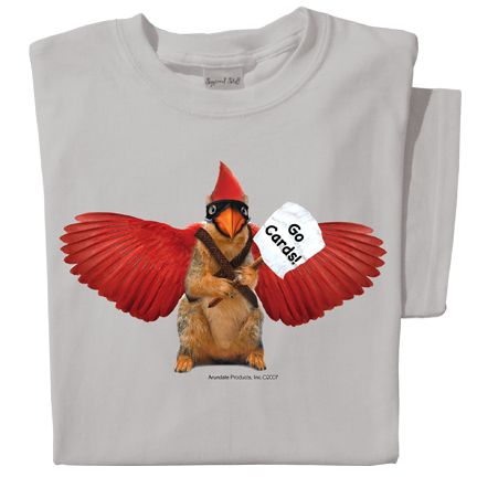 Rally Squirrel! Go Cards! on grey tshirt