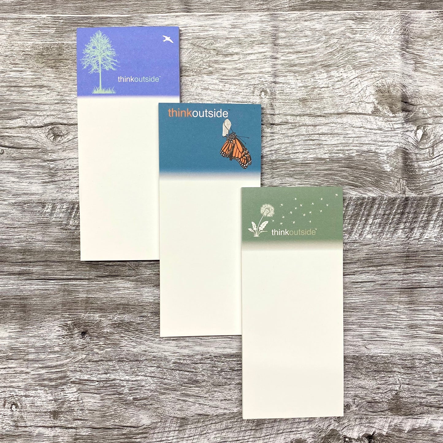 Think Outside Notepad Trio - Tree, Monarch, Dandelion (Wholesale)