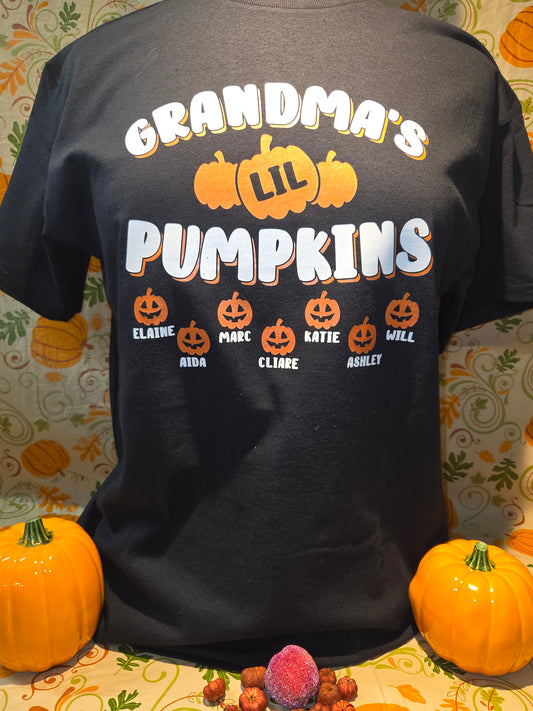 Grandma's Lil Pumpkins Shirt | Halloween Tee | Witch | Goblin | Spooky | Family | Personalized Halloween Gift