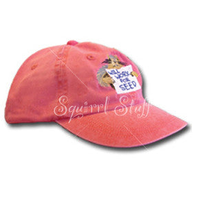 Will Work for Seed Red Embroidered Hat