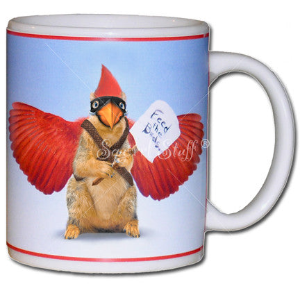 Feed the Cardinal Squirrel Mug | Funny Rally Squirrel