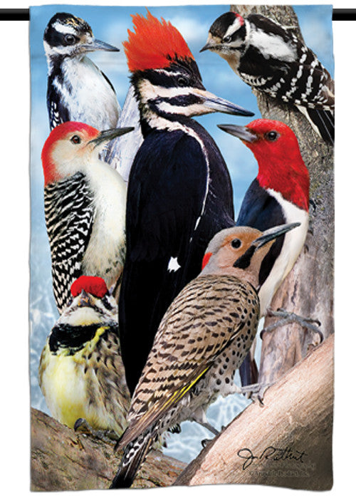 Woodpecker Garden Flag