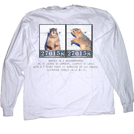 Mugshot Long Sleeve T-shirt | Funny Squirrel