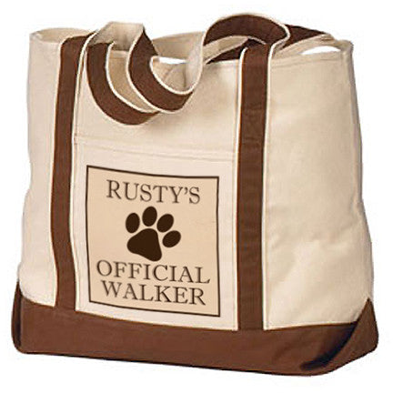 Personalized Official Dog Walker Tote Bag