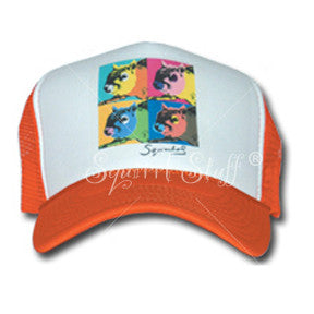 SqWarhol Orange Trucker Hat | Squirrel Hat