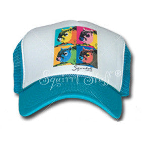 SqWarhol Teal Trucker Hat | Squirrel Hat