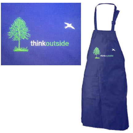 Think Outside Tree Embroidered Apron | Royal Blue | Cotton/Polyester