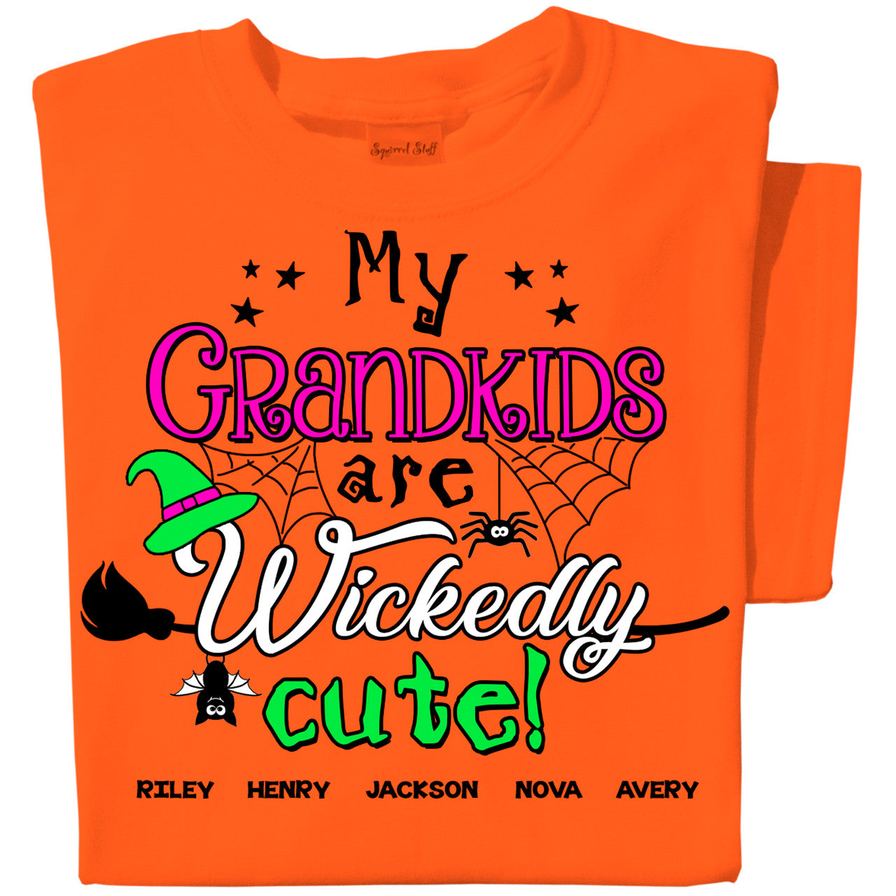 My Grandkids are Wickedly Cute! Personalized T-shirt | Orange T-shirt