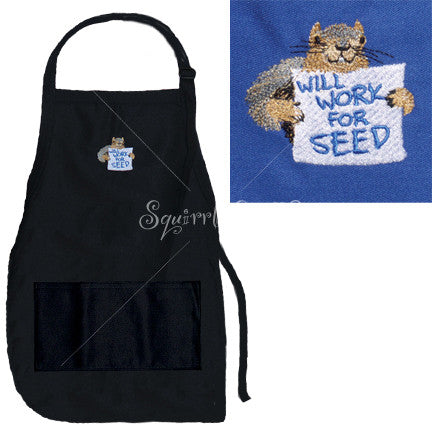 Will Work for Seed Black Apron