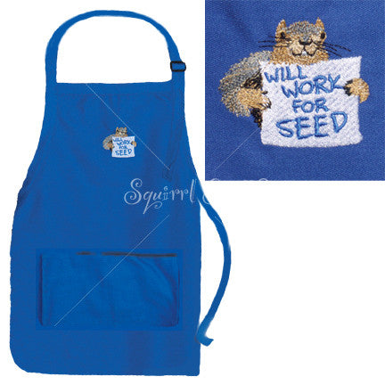 Will Work for Seed Royal Blue Apron