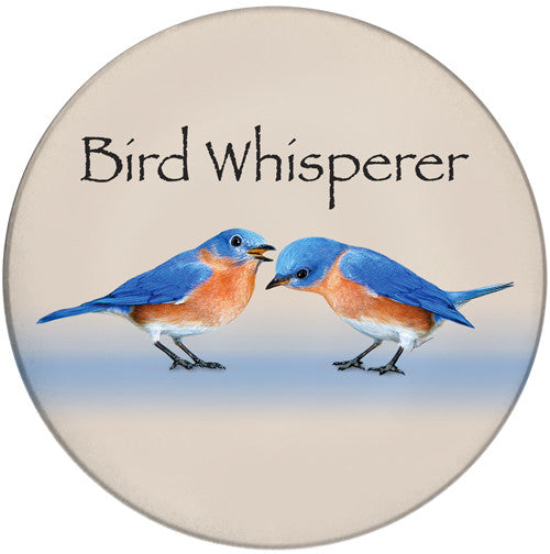 Bird Whisperer Ceramic Coaster | Front