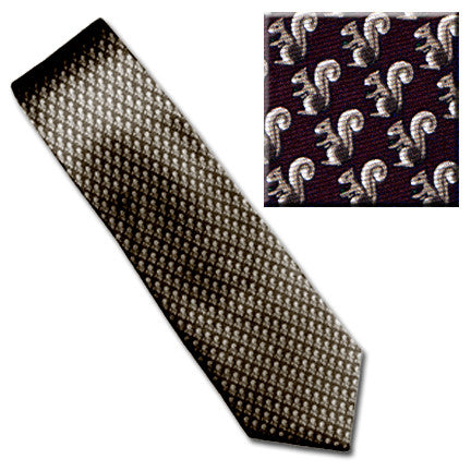 Squirrel Pattern Tie (black)