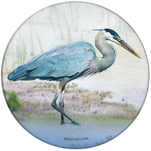 Blue Heron Sandstone Ceramic Coaster | Front