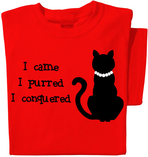 I Came, I Purred T-shirt | Red Tee | Funny Cat Tee