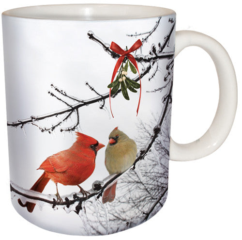 Cardinal Kiss Ceramic Coffee Mug | Christmas Mug