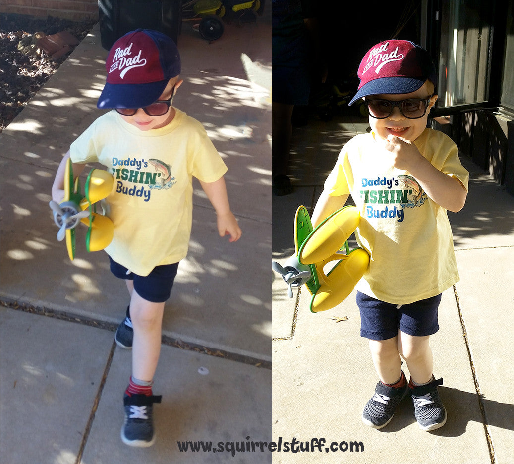 Dad's Fishin' Buddy Personalized Toddler T-shirt in Action | Just the shirt.