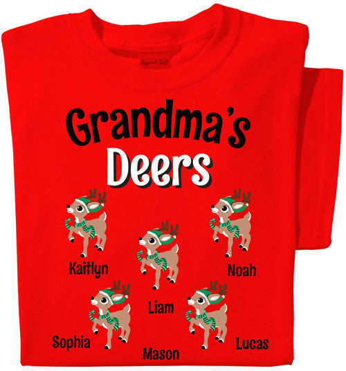 Christmas Deers T-Shirt | Personalized Title and Names