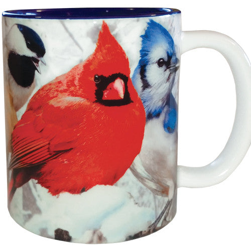 Feeder Favorites Bird Mug | Blue Jay, Woodpecker, Bluebird, Nuthatch, Chickadee, Cardinal | 11 oz. | Jim Rathert