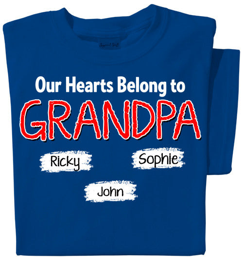 Hearts Belong to Grandpa | Personalized T-shirt