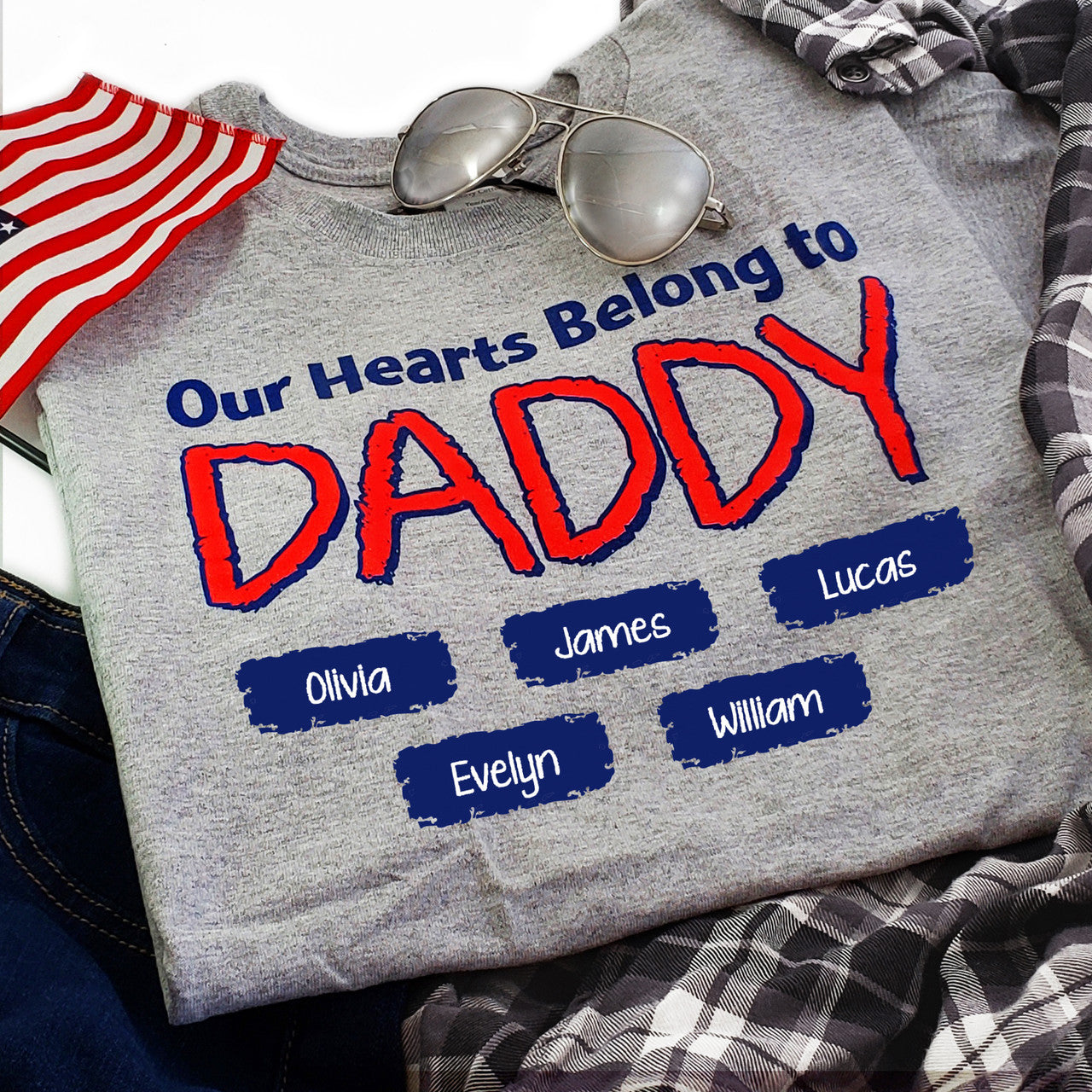 Our Hearts Belong to Daddy Personalized T-shirt