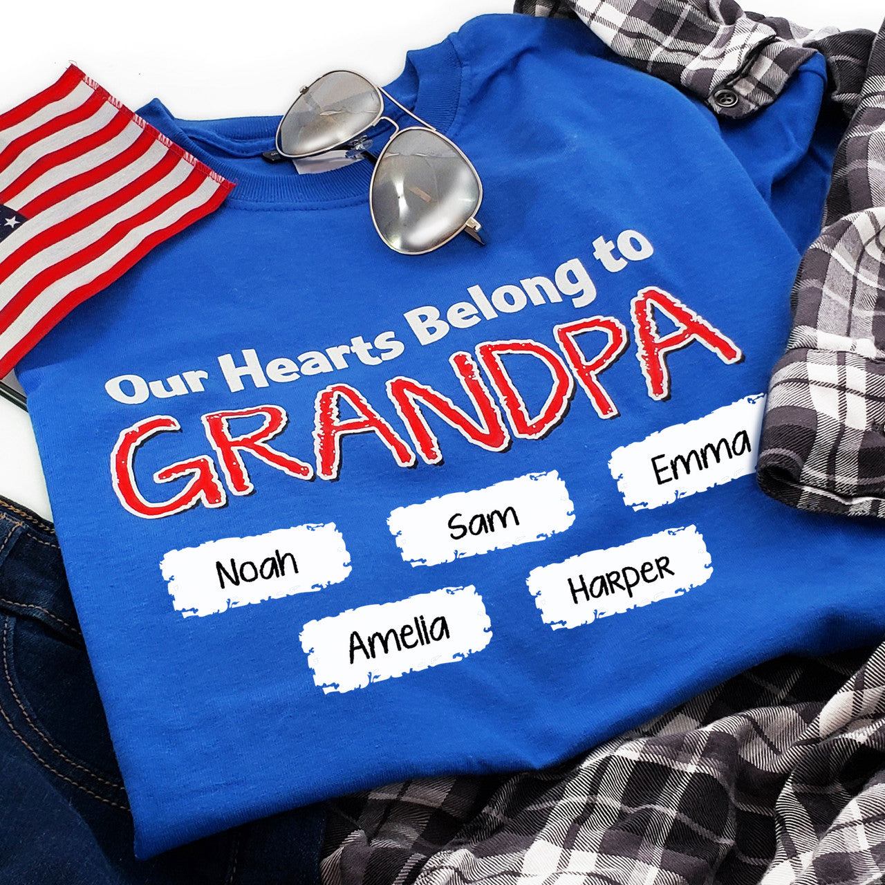 Our Hearts Belong to Grandpa Personalized T-shirt