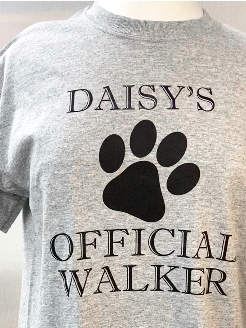 Official Dog Walker | Personalized Dog T-Shirt | Grey