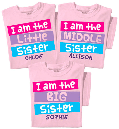 I'm the Big / Middle / Little Sister Personalized Toddler & Youth T-shirt