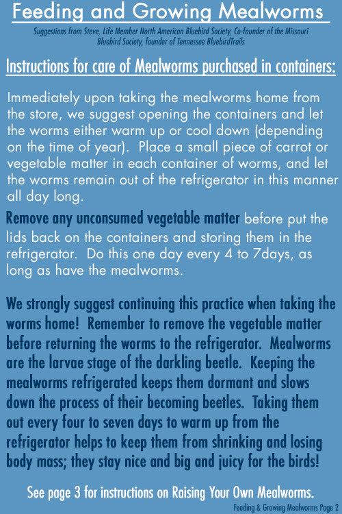 Mealworm Care Instructions Page 1
American Made Bird Feeder