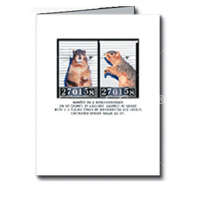 Mugshot Birthday Card | Funny Squirrel