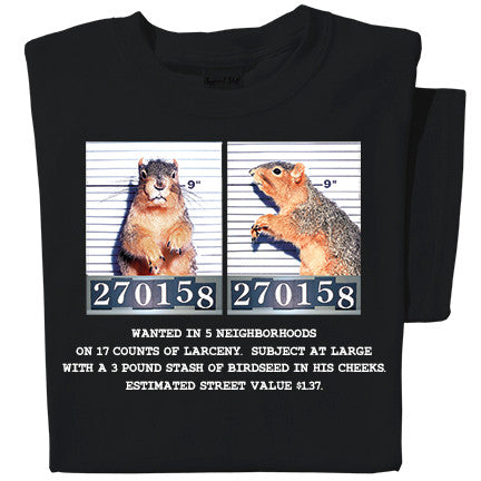 Squirrel Mugshot T-shirt | Funny Squirrel Tee