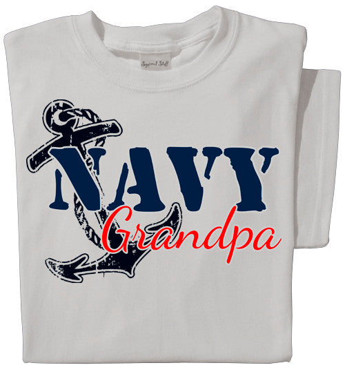 Navy Grandpa T-shirt | Gray Tee