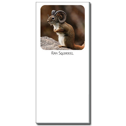 Ram Squirrel Notepad | Funny Squirrel Magnetic Shopping List