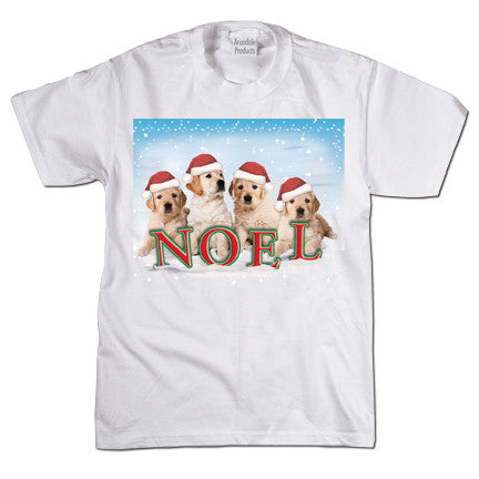 Christmas Golden Retriever Puppy T-shirt | Noel Puppies