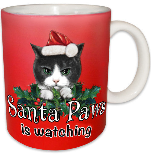 Santa Paws Cat Mug | Funny Holiday Mug