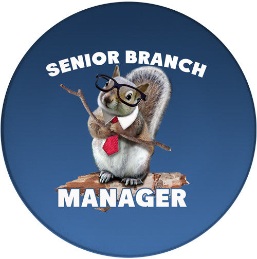 Senior Branch Manager Sandstone Ceramic Coaster | Squirrel Coaster | Front