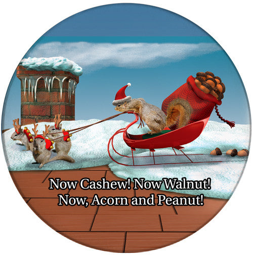 Christmas Sleigh Squirrels Coaster | Christmas Coaster | Front