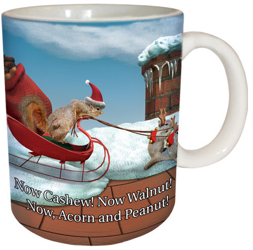 Christmas Sleigh Squirrel Mug | Christmas Mug