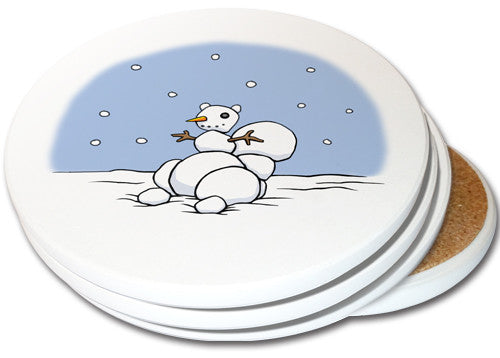 Snowman Squirrel Coaster | 4pack | Christmas Coasters