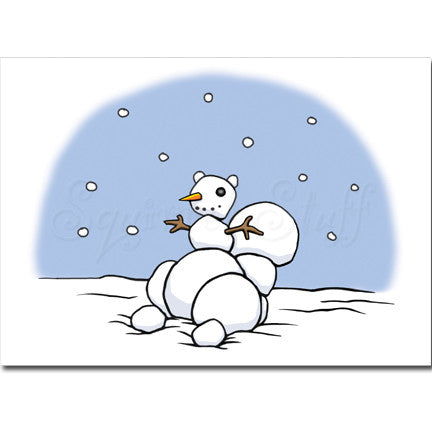 Snowman Squirrel Personalized Greeting Card