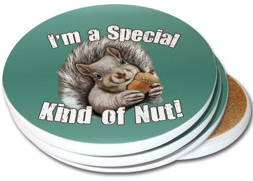 I'm a Special Kind of Nut! Sandstone Ceramic Coasters | 4pack