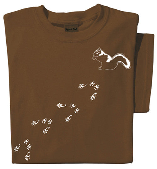 Squirrel Tracks T-shirt |Brown Tee | Funny Squirrel Tee