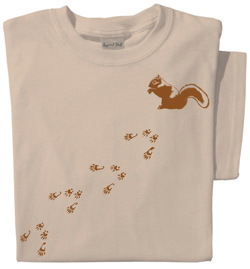 Squirrel Tracks T-shirt | Natural Tee | Funny Squirrel Tee