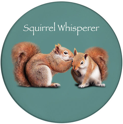 Squirrel Whisperer Ceramic Coaster | Front