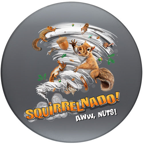 Squirrelnado! Aww Nuts Sandstone Ceramic Coaster | Front