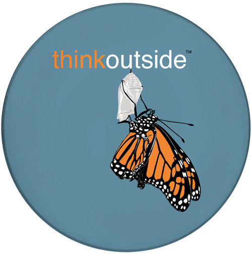 ThinkOutside Monarch Ceramic Coaster | Front