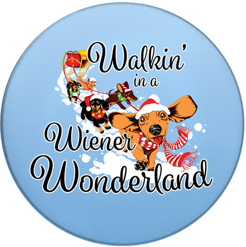 Walkin' in a Wiener Wonderland Dachshund Coasters | Front