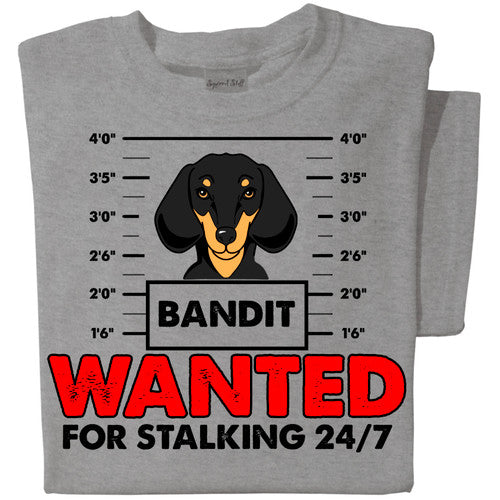 Wanted for Stalking 24/7  | Personalized Dog T-shirt