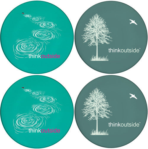 Think Outside Tree & Stone Skip Sandstone Ceramic Coasters | 4pack